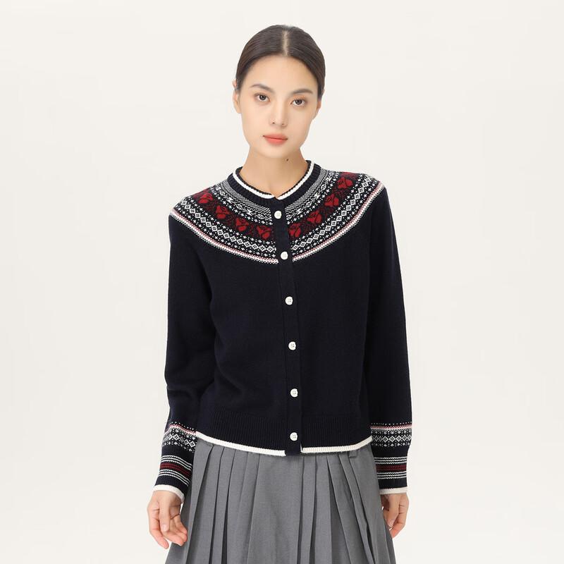 Beifanglu Fair Isle Jacquard Wool Cardigan