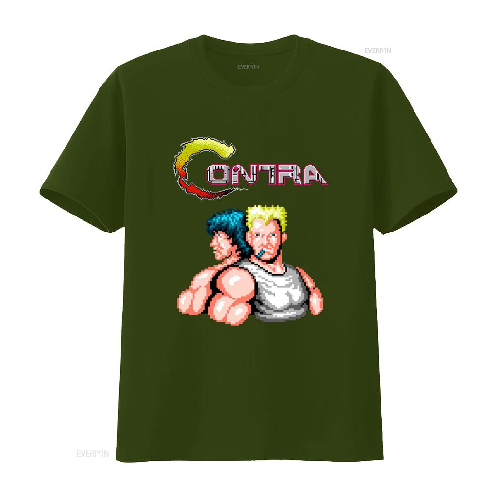 Contra NES Famicom Game Screen T Shirt 8 Bit Retro Design 100 Cotton Available in S 5XL vintage Washed fashion graphic