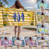 1 peça de Toalhas de Praia Costeiras de Verão Sortidas com Estampas de Limão, Sardinha e Náuticas