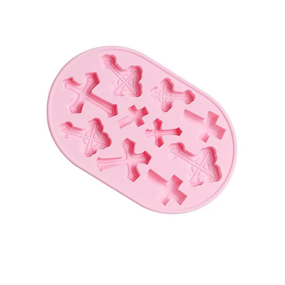 

Retro Cross Silicone Cake Mold Ice Cubes Chocolate Cookies Biscuit Resin Mold Multifunctional Household Kitchen DIY Baking Tool розовый
