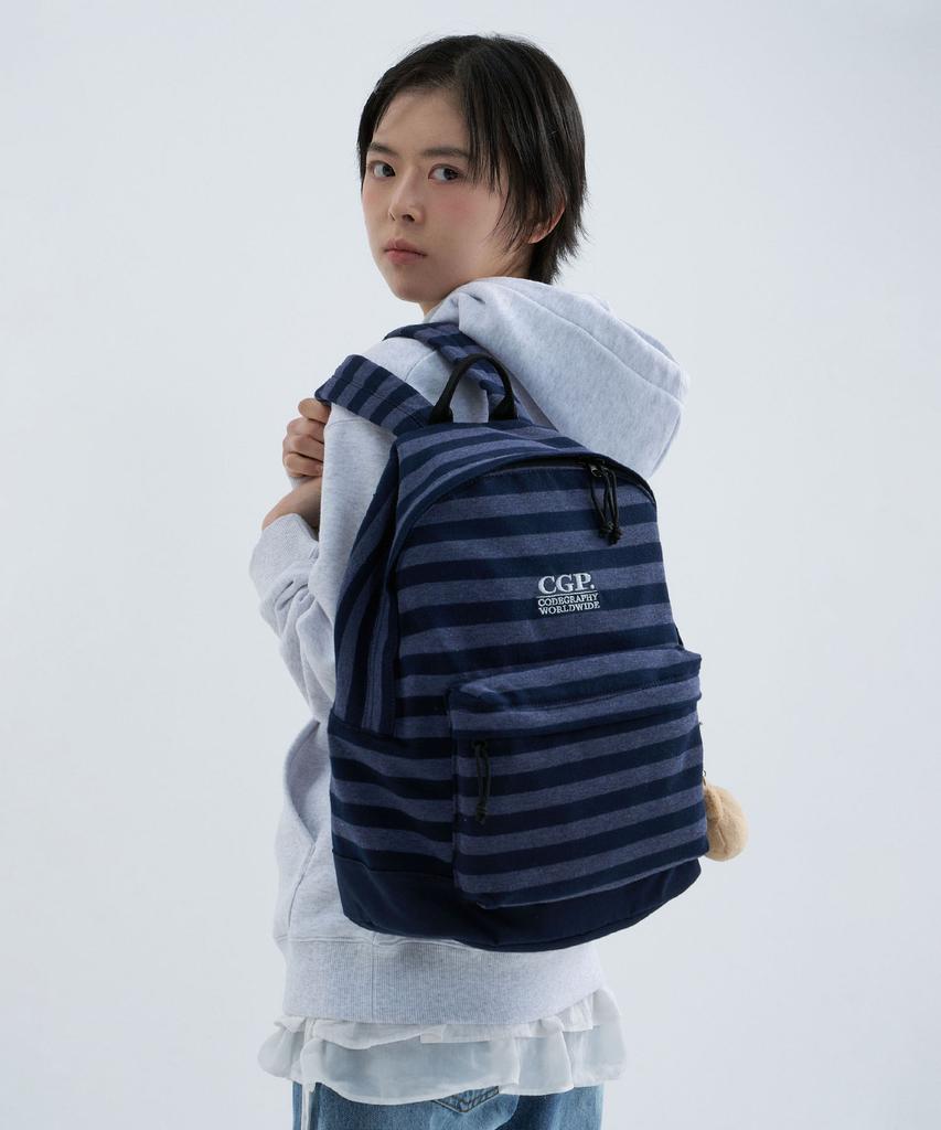 Cgp Square Logo Stripe Backpack - Dark Navy