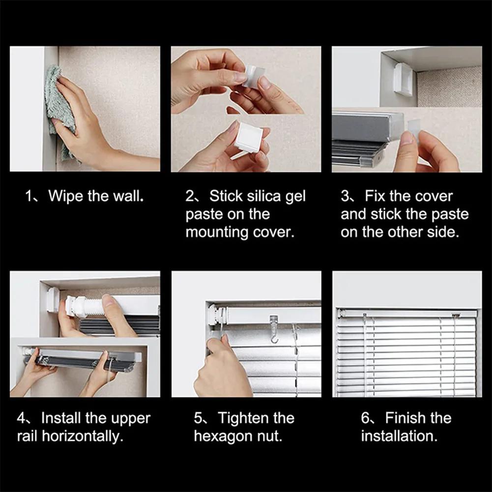4Pack No Drill Blind Brackets Kit Twist Fit For Roller Blinds Tool Installation Window Hardware Rolling Shutters Parts