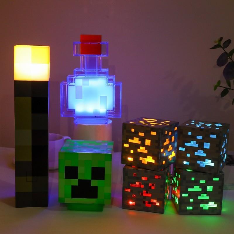 Night Light Minecraft Bottle Bee Salamander Creeper Building Block Lamp Gift