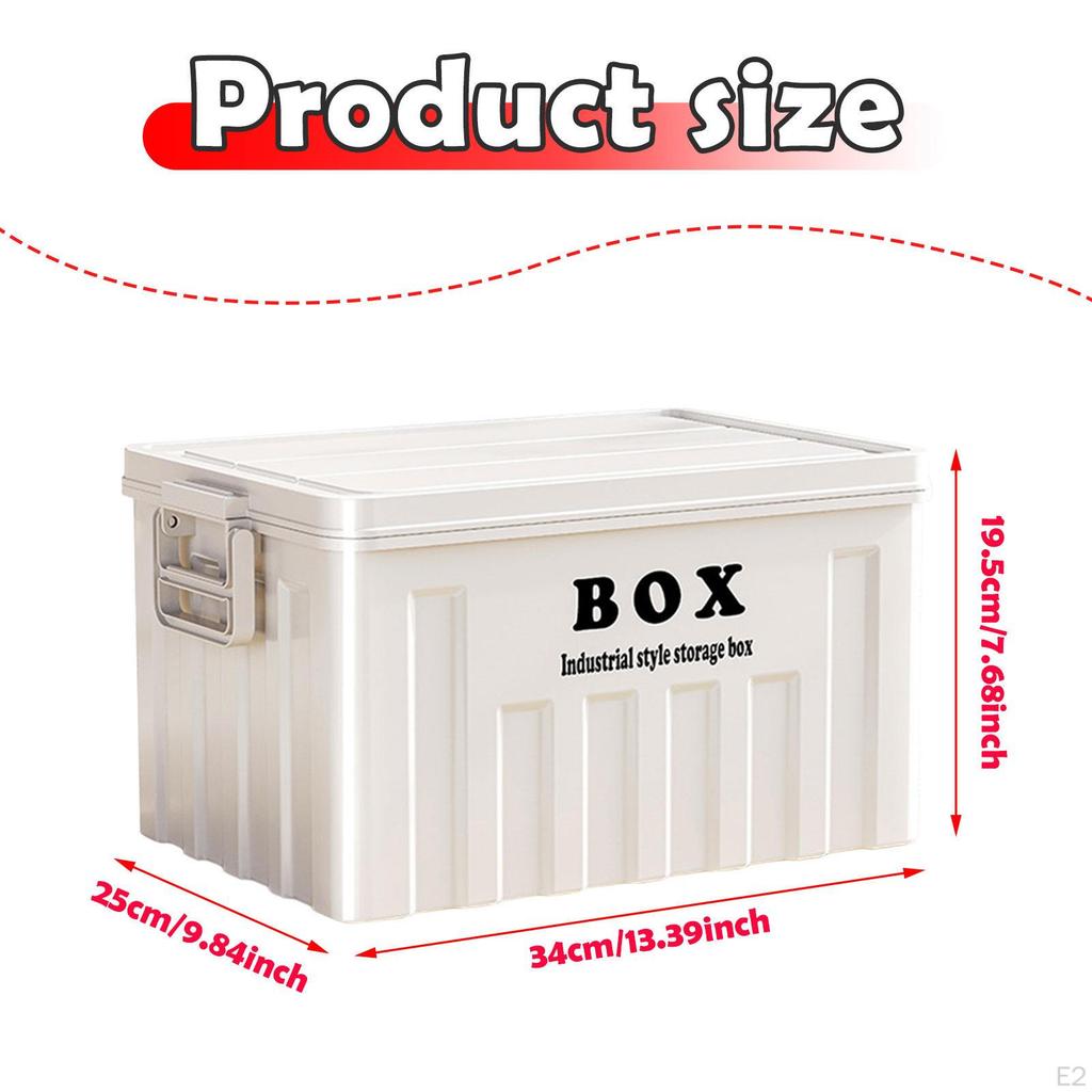 Lidded Storage Bin Box with Lid Large Heavy Duty Utility Crate Handles Tote for Tools