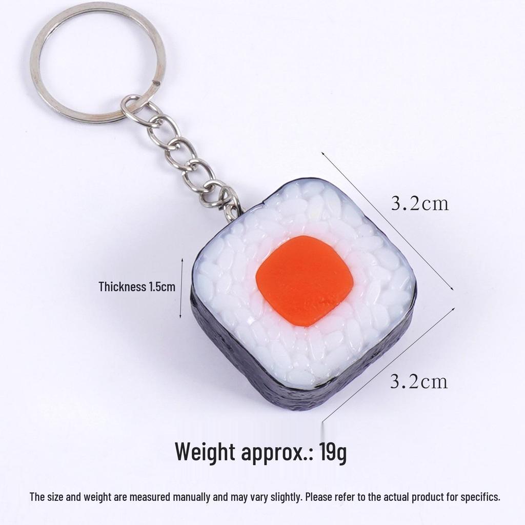 PVC Sushi Onigiri Keychain: Japanese Cuisine Nori-Wrapped Rice Bag Charm