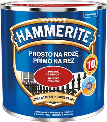 Hammerite Direkt auf Rost Metallfarbe Rot Glänzend 0,25L
