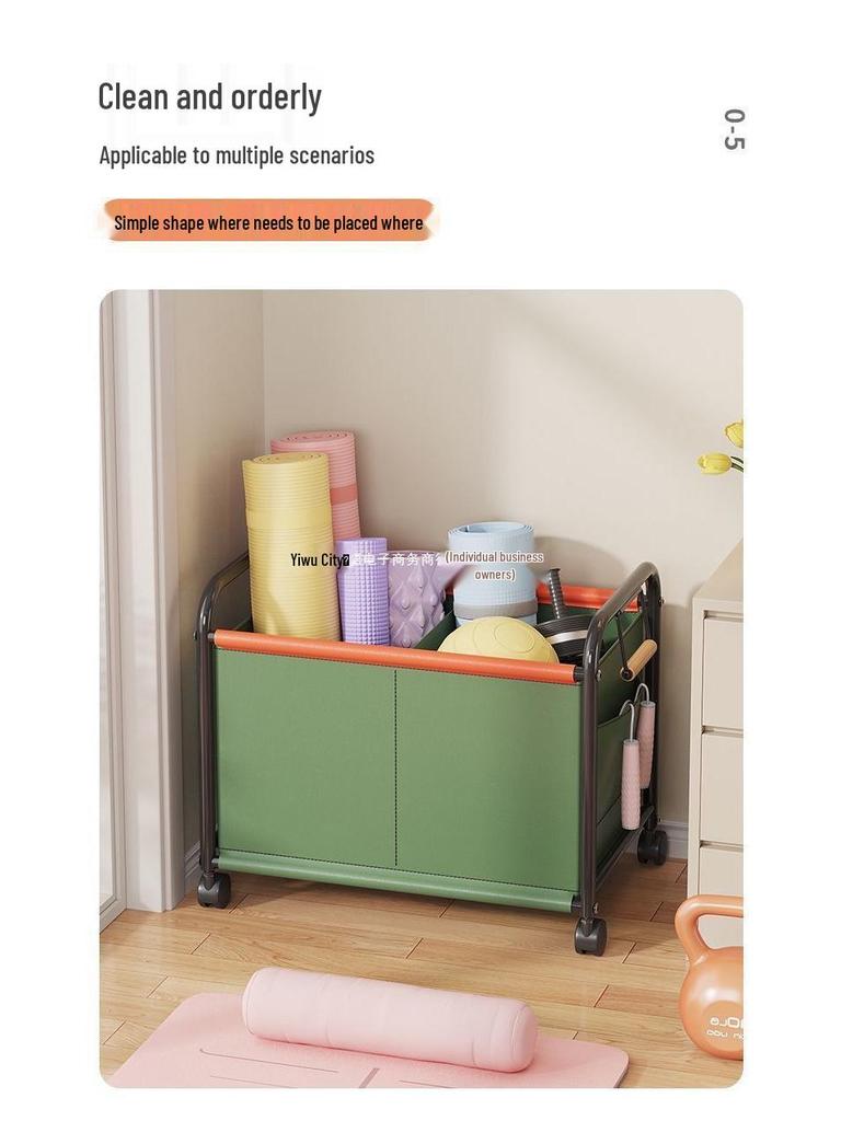 Multifunctional Children's Toy Storage Trolley with Wheels