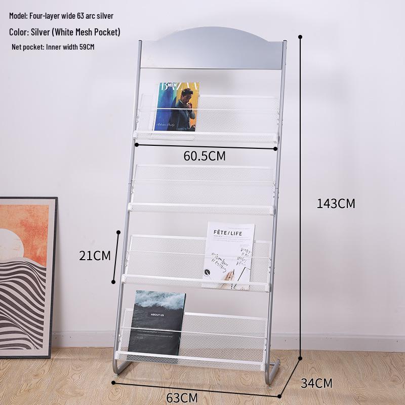 Floor Standing Magazine & Book Display Rack for Periodicals and Promotional Materials