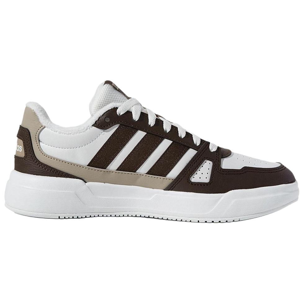 Adidas LITE BALLER Synthetic Leather Abrasion Resistant Low top Skateboard Shoes Unisex White Umber KJ4109