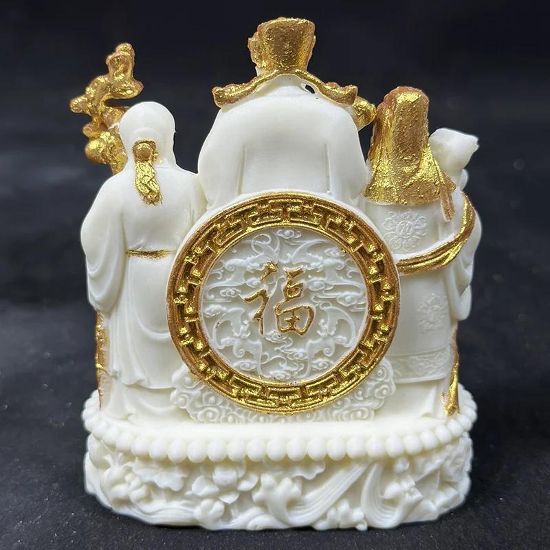 Fu Lu Shou sculptures and Figurines Chinese Mythological Figures Home Room Office Wealth Luck Feng Shui Decor Gift