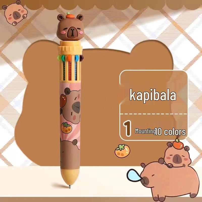 12-Color Push-Button Gel Pen Set - Multicolor Cartoon Ballpoint and Marker for Students