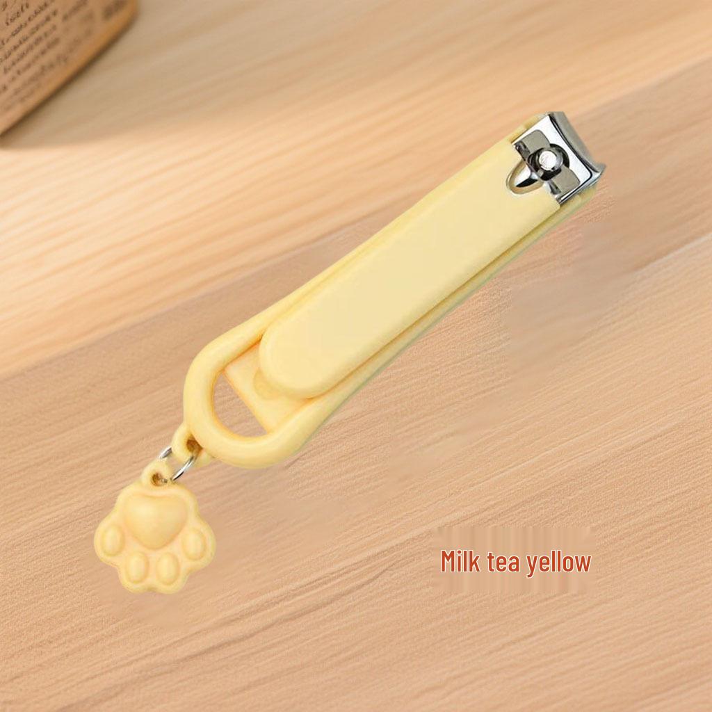 Компактные антибрызгивающиеся кусачки для ногтей с подвеской в виде лапки кошки - Креативный и портативный дизайн