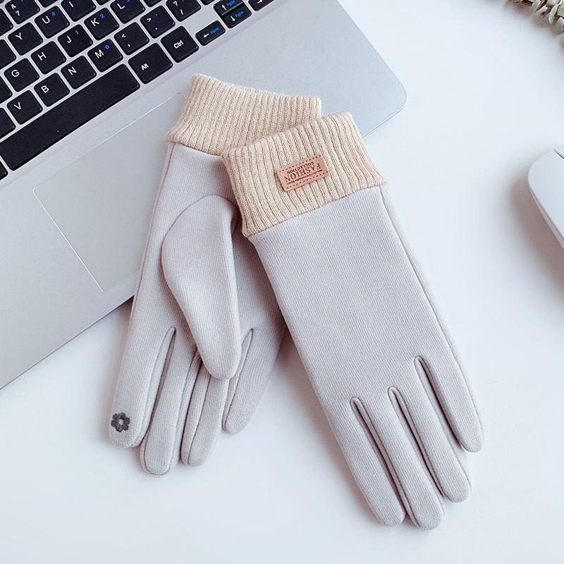 Warm Gloves for Women's German Velvet Plus Velvet Thickened Electric Vehicle Outdoor Cycling Sports Windproof Touch Screen Autumn and Winter Gloves