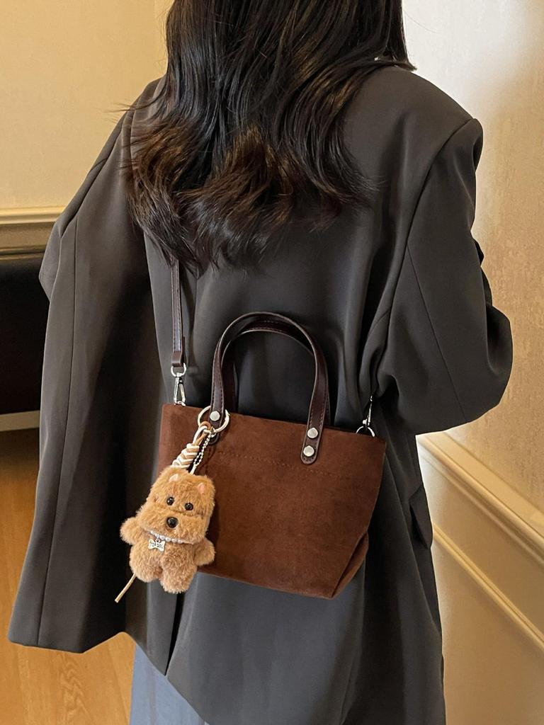 2025 High-End Retro Leopard Print Suede Handbag – Versatile Autumn/Winter Bucket Shoulder Bag for Women