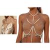 Multi-Strand Beaded Body Jewelry Chain for Women, Statement Chest Necklace Accessory with Cascading Drape Look for Festival and Date Night Outfits