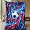 Soccer Ball In Abstract Art 1 Theme Blanket Lightweight Warm Flannel Blanket Decorative Throw Blanket for Home Decoration
