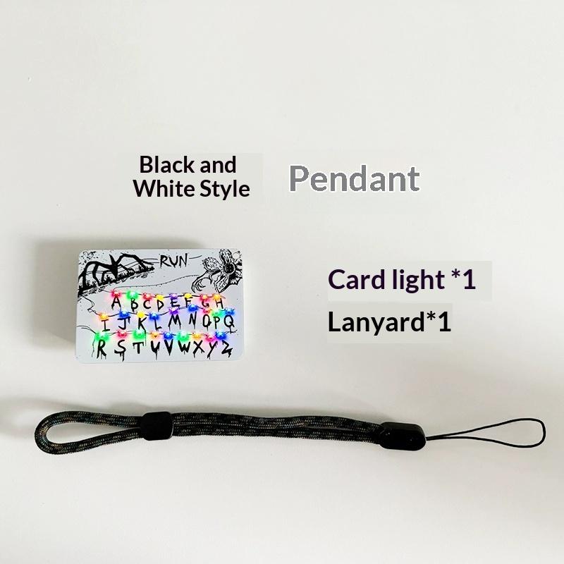 

In Stock Merchandise Card Light Strange Things 26 Letter Light Pouch Car Charm Anime Ornament Ornament Festival Xmas gifts