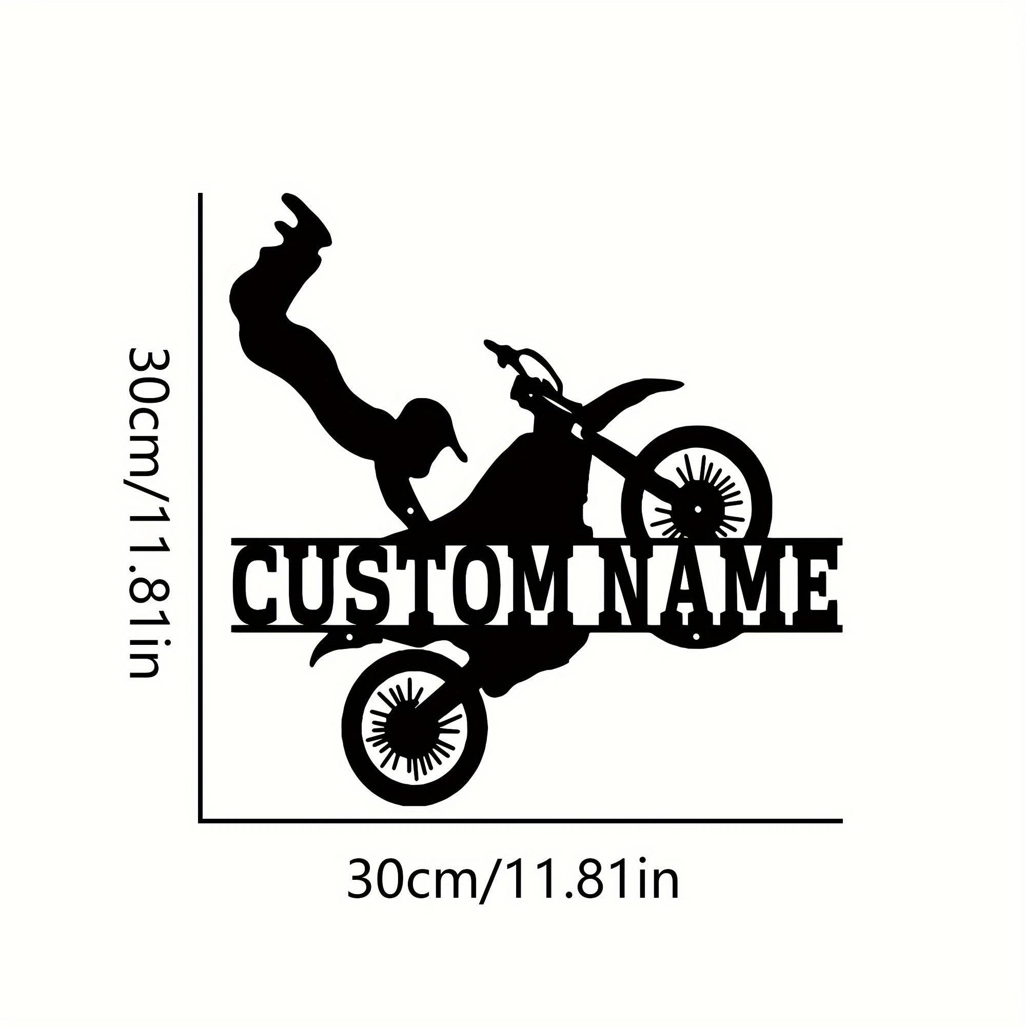 

Custom Designed Motorcycle Metal Wall Art Personalized Motorbike Name Plate Indoor Outdoor Garden Gift 30cm