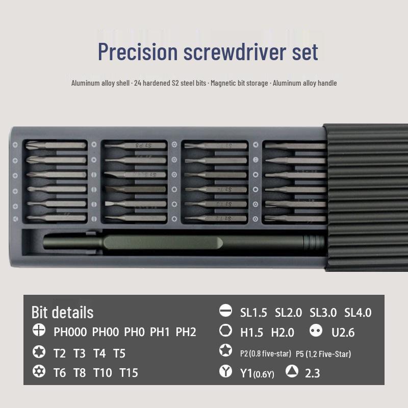25-in-1 Precision Phone Repair Screwdriver Set with S2 Aluminum Alloy