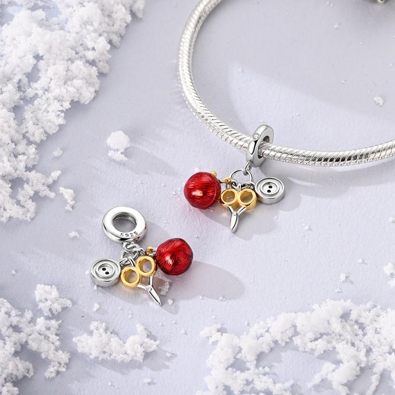 Winter Series Copper Charms Beads Snowman Autumn Pumpkin Maple Leaf Beads Fit Original Bracelet Women Gifts