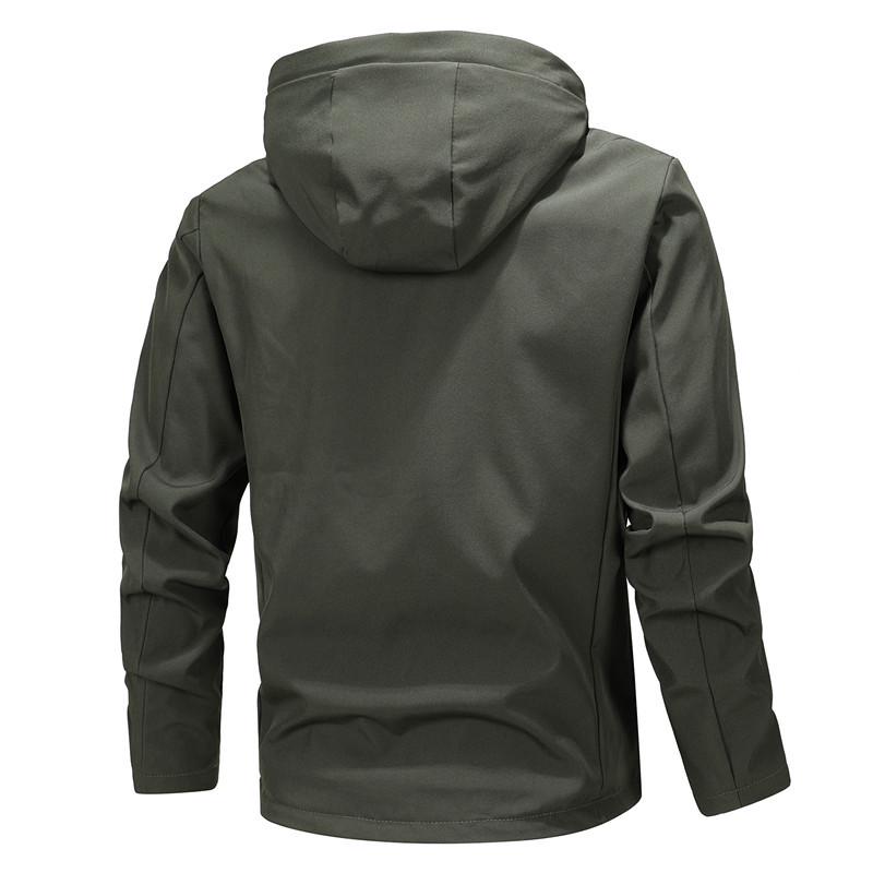 2025 Men's Urban Casual Hooded Jacket - Solid Color, Long Sleeve Fashion