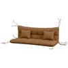 4-Piece Seat Cushion Set, 150x50 cm Water-Repellent Chair Cushions with Ties, 10cm Thick Tan