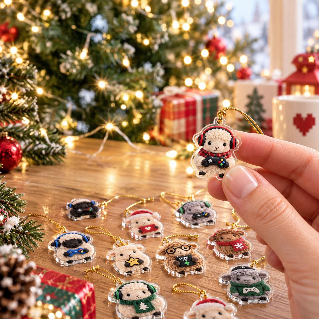 2D Flat -Piece Acrylic Charm Countdown Calendar with Airplane Box for Collectors