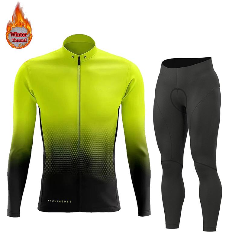 2026 Winter Warm Men Winter Jacket Racing Cycling Long Sleeves Jersey Set Warm Thermal Fleece Bike Jersey Outdoor Road Bike Cycling Clothing