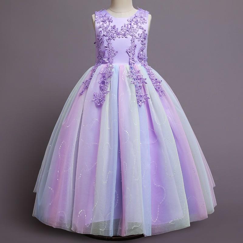 Children's Puffy Tulle Princess Wedding Dress, Ages 3-15, June 1st Girls' Performance Costume