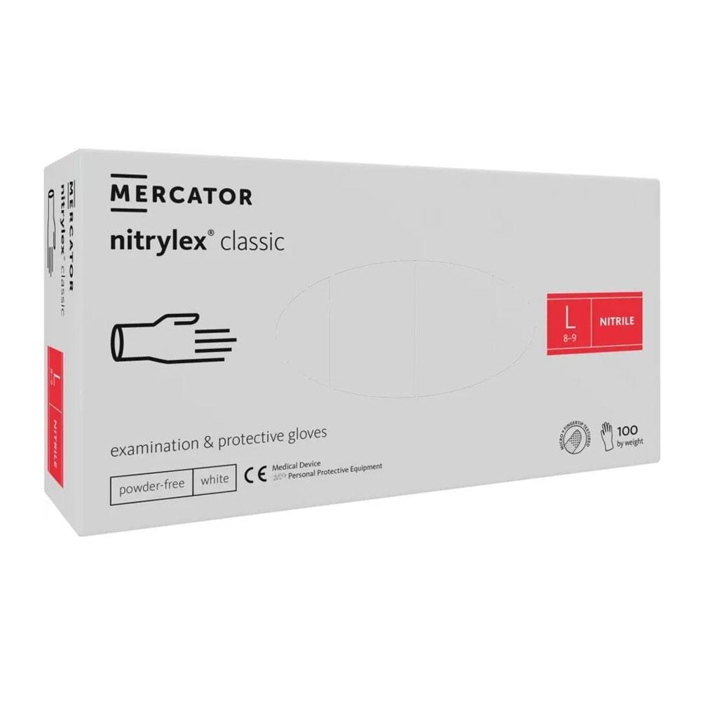 Nitrile Gloves White Mercator Nitrylex Classic White 100 Pieces