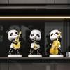 Creative Panda Figurines Cartoon Panda Resin Handicrafts Musical Instrument Guitar Cello Decorative Figurines Home Decoration
