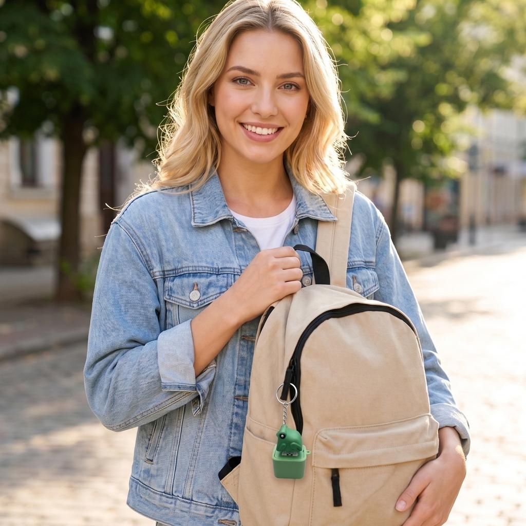 Stress Keychain with Press to Light Up and Sound Effect, Cute Toy Keyring, Button Battery Included