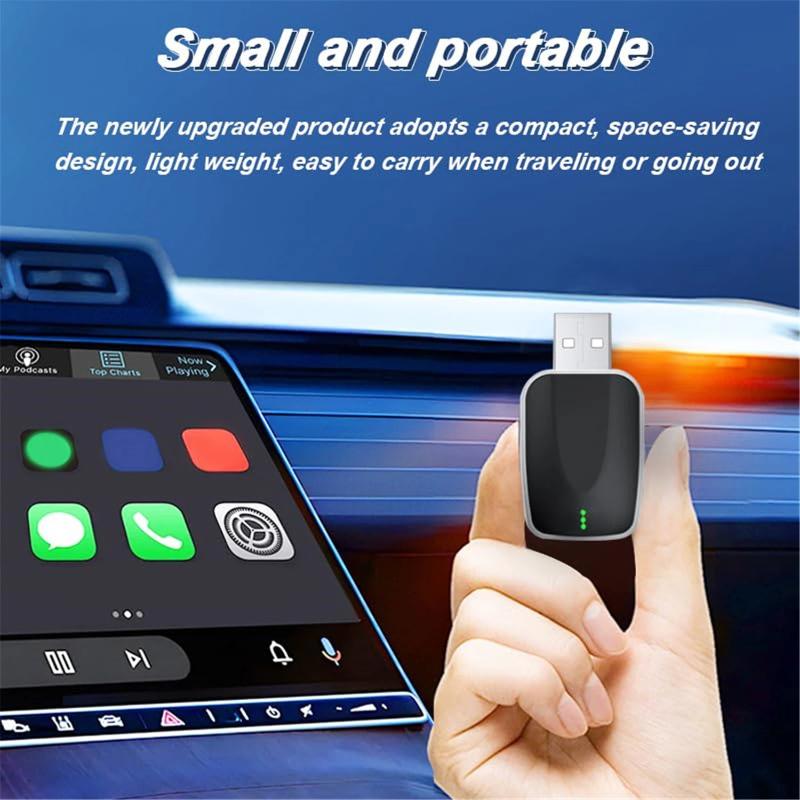 AI Mini Box 2-in-1 CarPlay Android Auto Adapter, Plug-and-Play Fit 99% Stock Car Head Units