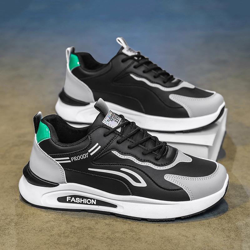 Spring and Autumn Casual Shoes, New Leather Running Shoes, Sports Shoes, Waterproof and Non-slip Moisture D
