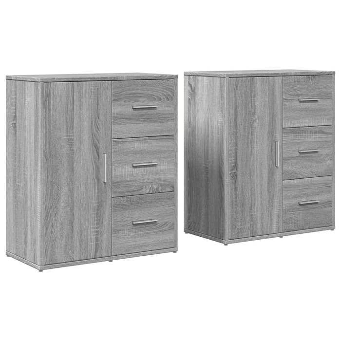 VidaXL Buffets 2 Pcs Sonoma Grey 60x31x70 Cm Engineered Wood 3276558
