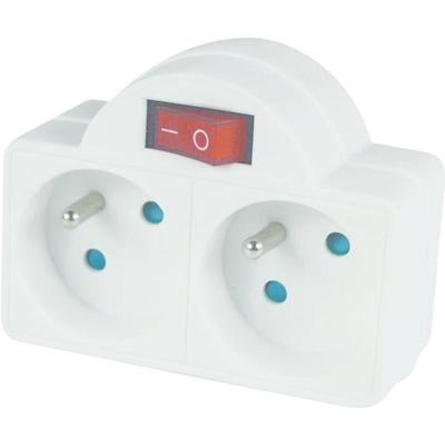TEC HIT Doppelsteckdose mit Erdung 2x16 A und Schalter