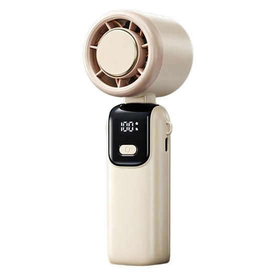 Portable Rechargeable Cooling Fan Folding Mini Desktop with LED Light Fan A бежевый