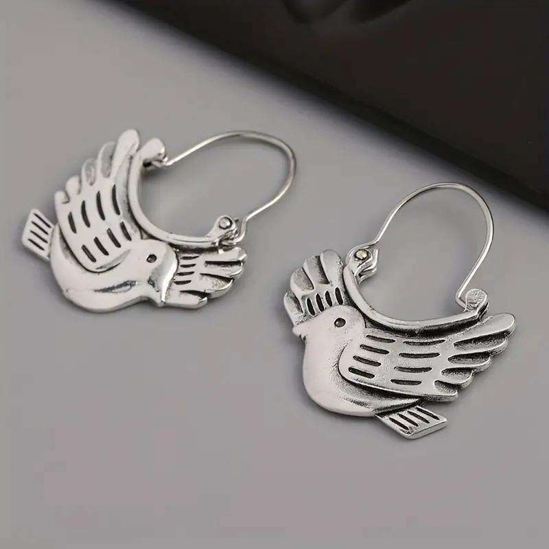 Ohrringe im Ethno-Stil für Frauen Vogel Tier Kupferfarbe Schweres Metall Eingelegt Hängeohrringe Schmuck Trendy Weibliches Geschenk