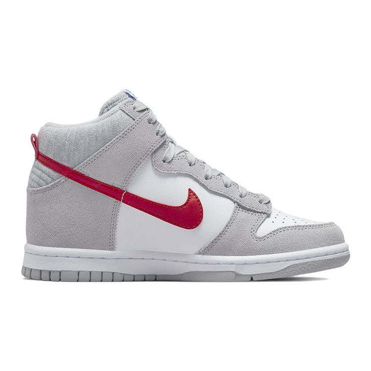 Nike Dunk High SE GS Grigio Fumo Chiaro Bianco Rosso Palestra DH9750-001
