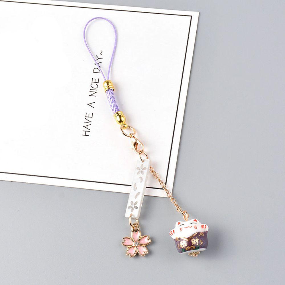 Phone Pendant Maneki Neko Trinkets Mobile Phone Lanyard Lucky Cat Keychain Mobile Phone Straps