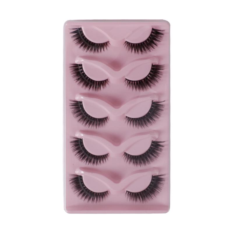 Faux Cils Européens & Américains Style Yeux de Renard Inclinés - Pack de 7 Paires, Coin Externe Allongé, Bande Complète
