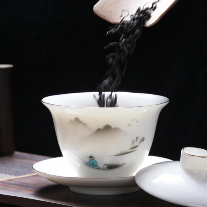 Naijiang High-End White Porcelain Gongfu Tea Set