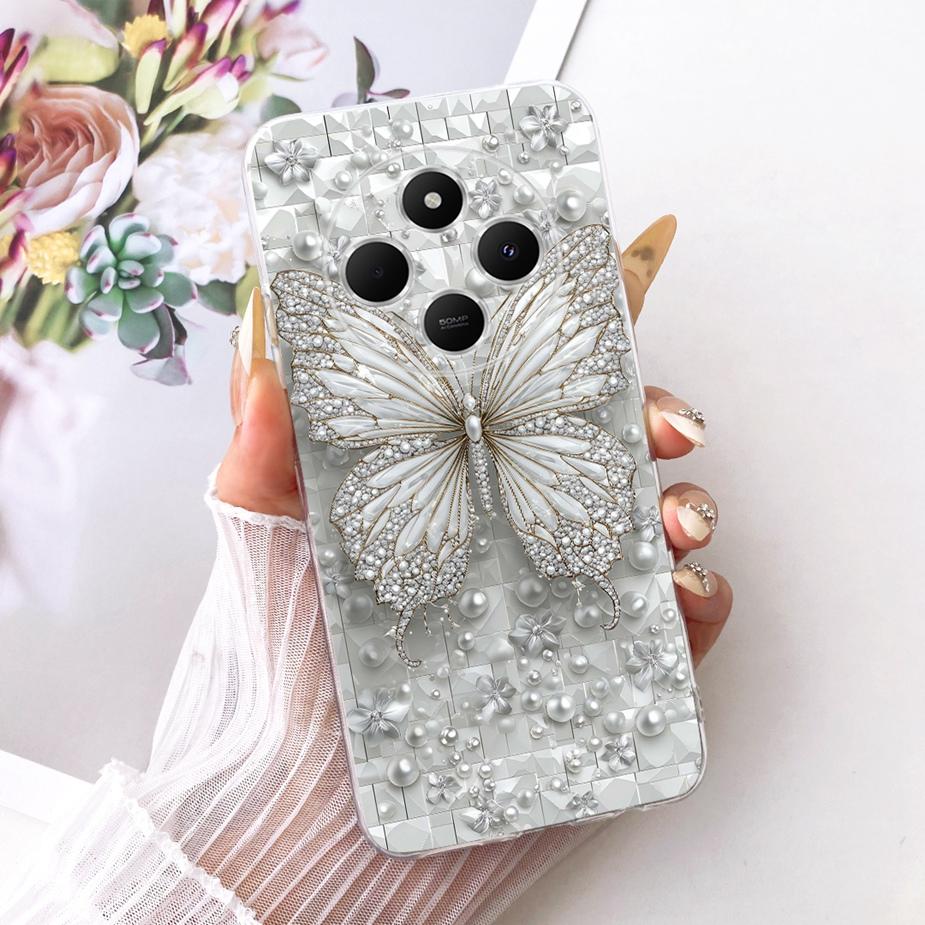 Pour Xiaomi Redmi 14C Coque Belle Papillon Peinte Housse Souple Silicone Coque Téléphone Pour Xiaomi Poco C75 PocoC75 Redmi 14C Coque