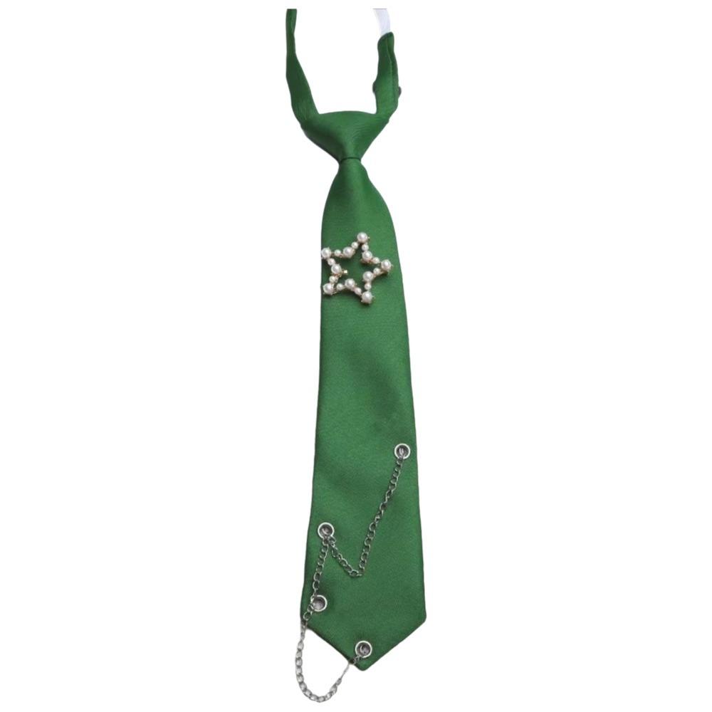 Korean Style Star Tie Tassels Shirt Tie Elegant Long Necktie Daily зелёный