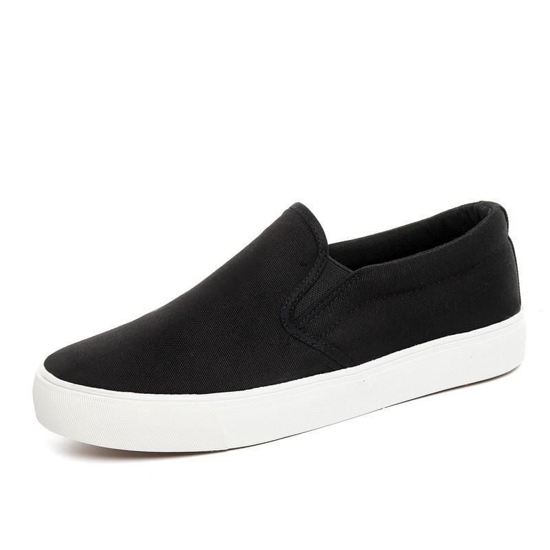 

Foot-fitting Korean version men s canvas shoes platform lazy shoes one-pedal fashionable height-increasing men s shoes Afan Ting 6001 45 чорний