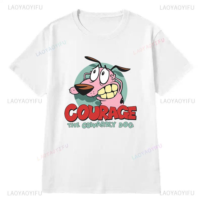 Courage The Cowardly Dog Animated Movie Promo Nerd T Shirt 2025 Summer New Arrival for Kids Gifts Clothes Camisa Creativity Tee