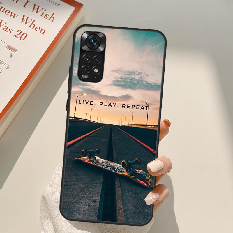 Cool Skate Case For Xiaomi Redmi Note 11 10 Pro 8 9 9S 10S 11S 9A 9C 10A 10C K40 K50 Gaming Cover