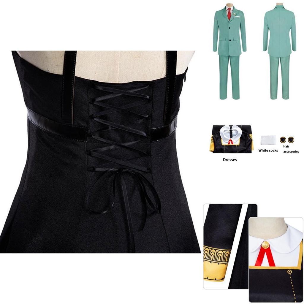 Lebhaftes Spy×family Anime Party Cosplay Kleid Set Für Yor Forger Anya