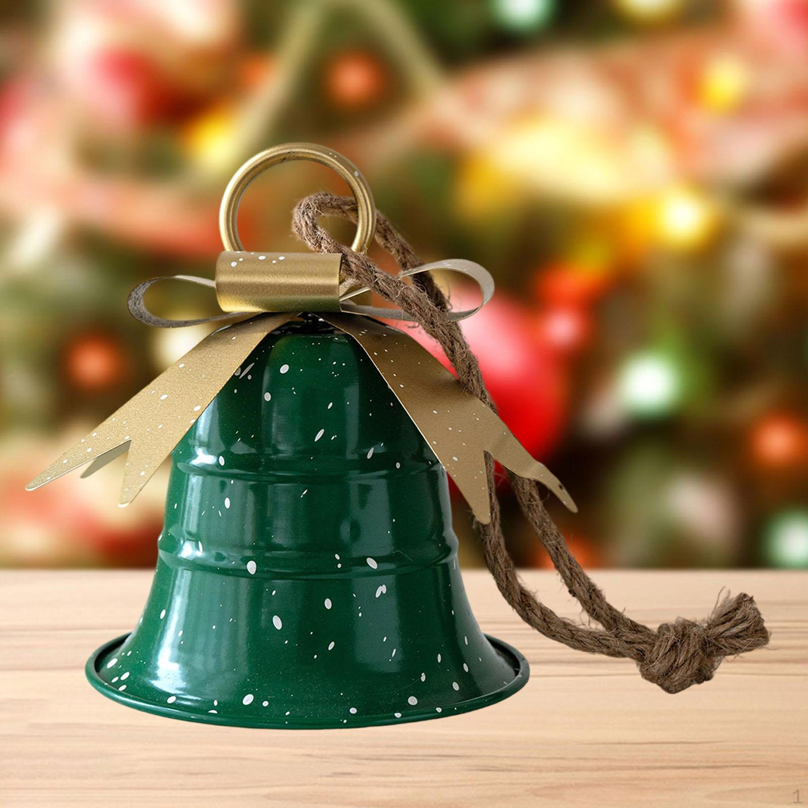 

Christmas Bell Ornament Charm Pendant Iron Xmas Decor Tree Hanging for Year зелёный