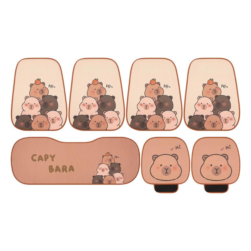Cute Capybara Cartoon Hydrochoerus Universal Car Seat Cover Breathable Comfortable Cushion for Vehicle Seat Protection